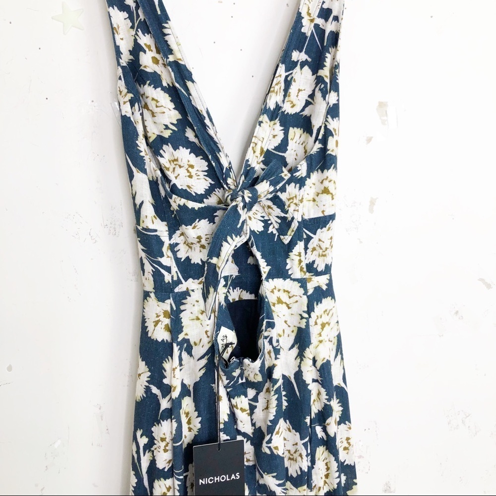 Nicholas Haisley Fan floral linen midi dress - Picture 6 of 12